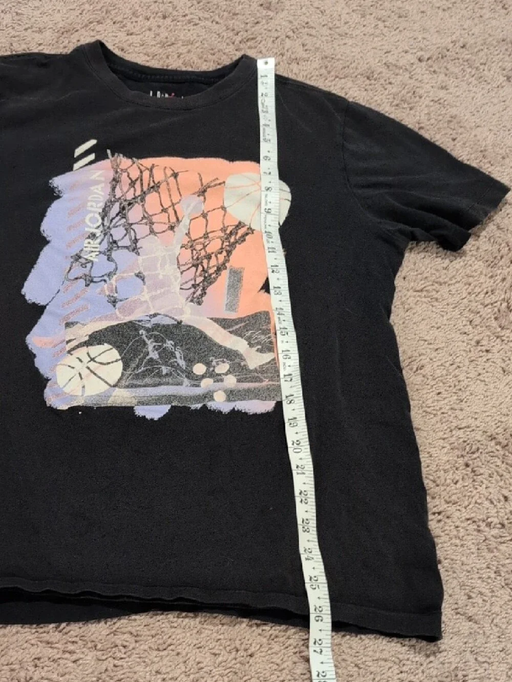 Jordan Black Tee with Coral-Pink Jumpman Logo